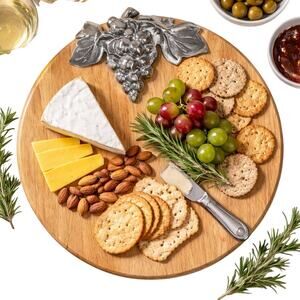 Vintage 12” Cheese Plate Serving Platter Entertaining Dish Neutral Decor